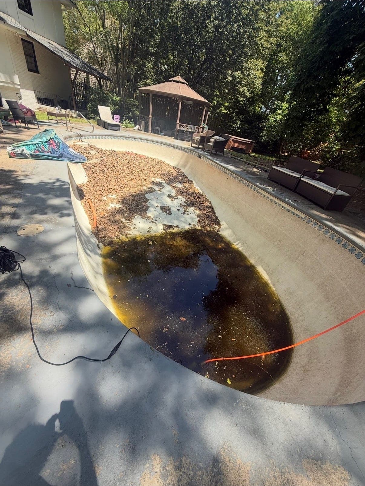 Pool deck pressure wash after